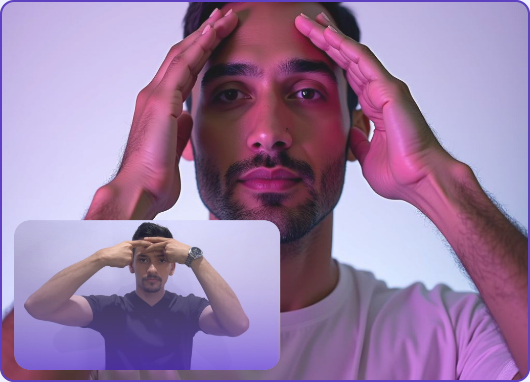 فيديو تمرين وجه إرشادي داخل تطبيق راق